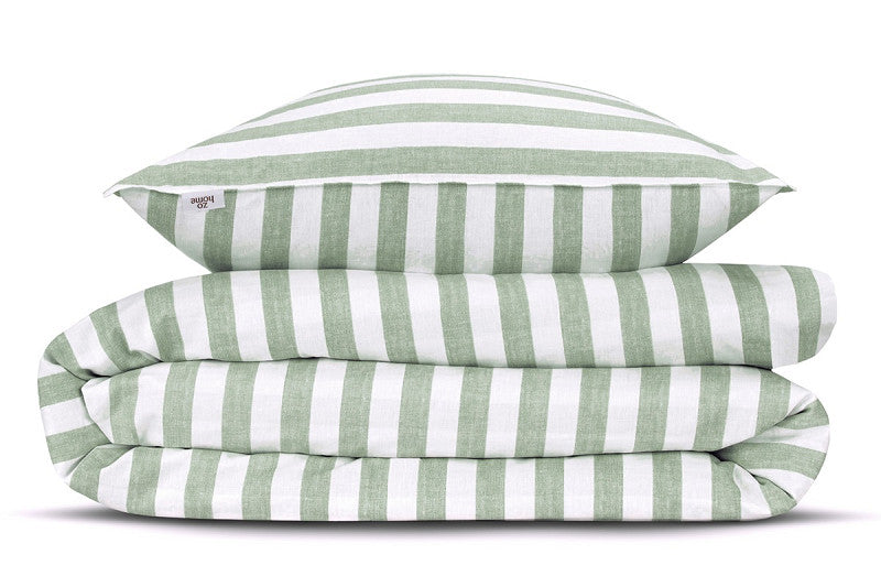 Zo Home dekbedovertrek katoen Banda di Lino Moss Green