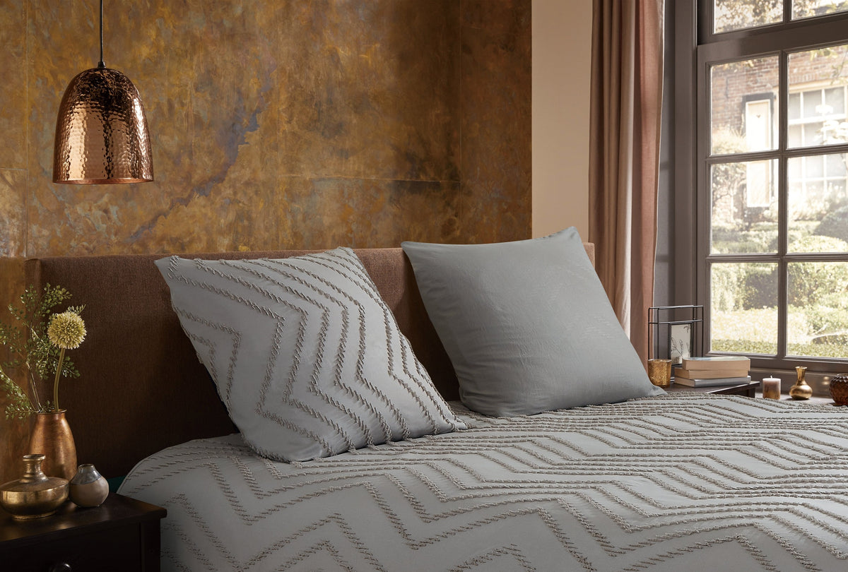 Pure dekbedovertrek Microfiber Zigzag, taupe