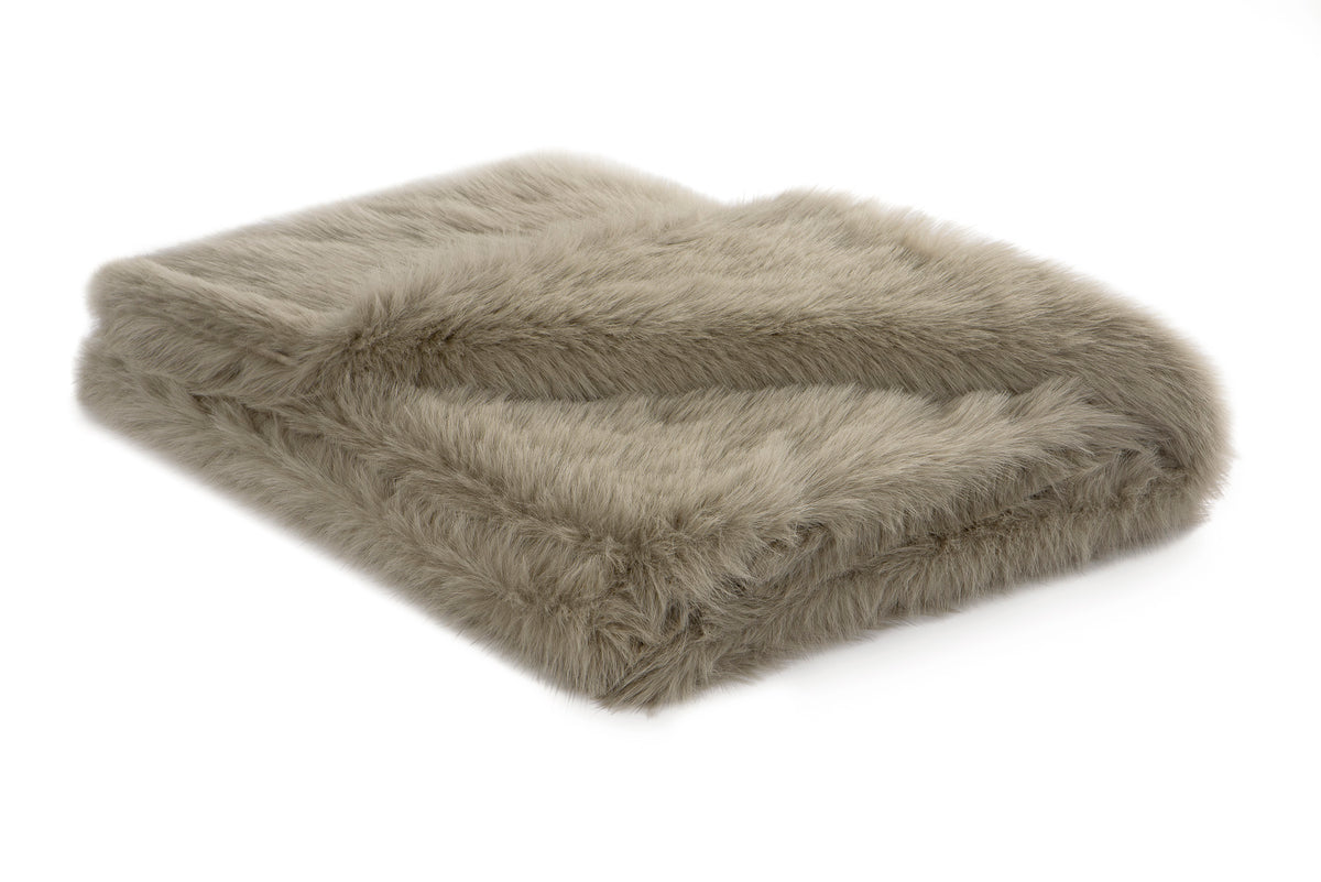 Heckettlane plaid Perle Real Taupe imitatiebont