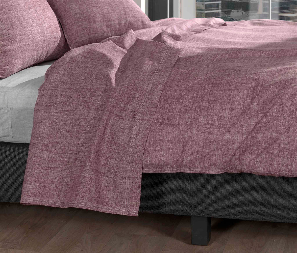 Zo Home laken Lino Wine Red katoen