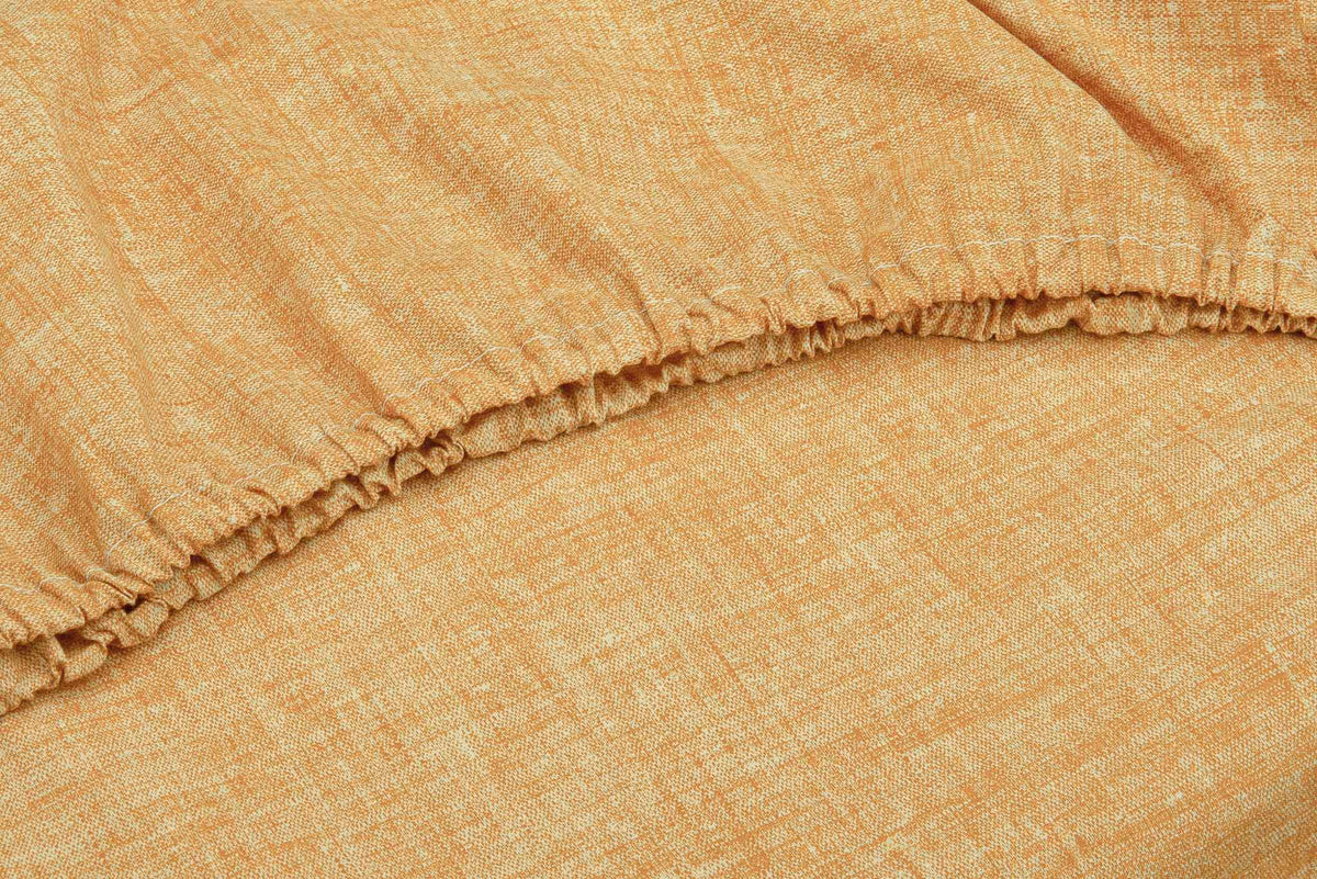 Zo Home hoeslaken Lino Ochre Yellow katoen
