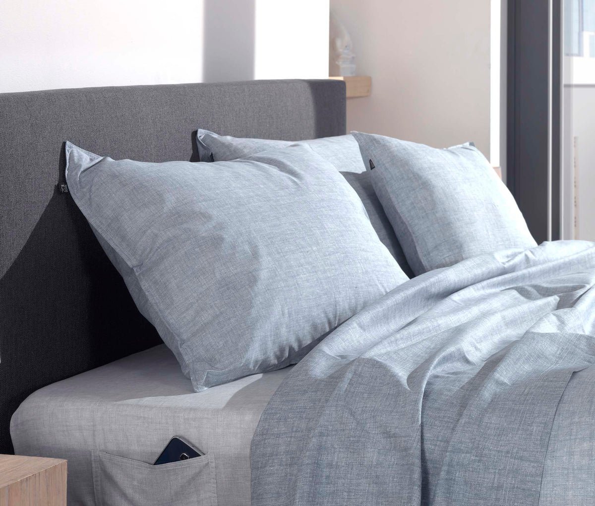 Zo Home kussensloop Lino Denim katoen