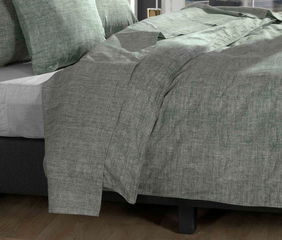 Zo Home laken Lino Army Green katoen