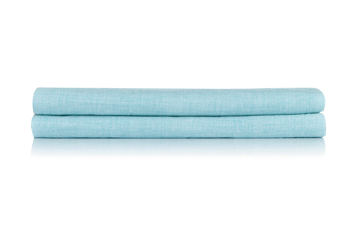 Zo Home hoeslaken Lino Topaz Blue katoen