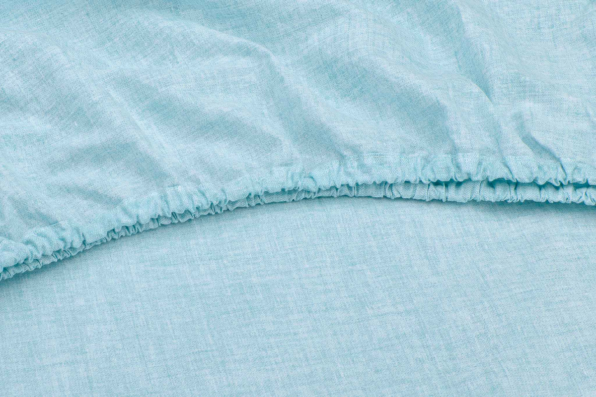 Zo Home hoeslaken Lino Topaz Blue katoen