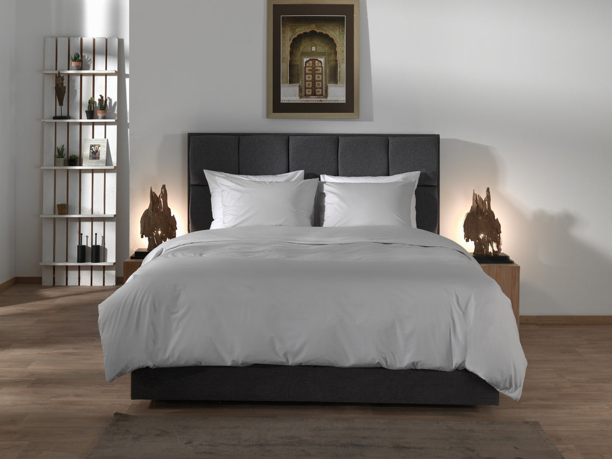 Yellow dekbedovertrek Suite Mumbai Vaporous Grey katoen percale