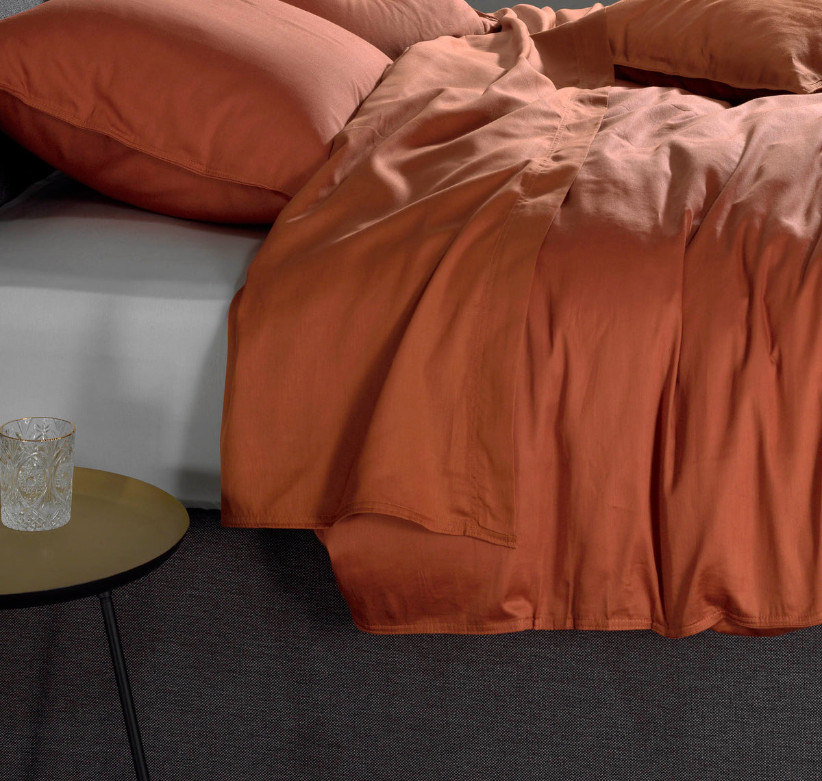 Zo Home laken Satinado Copper Orange satijn