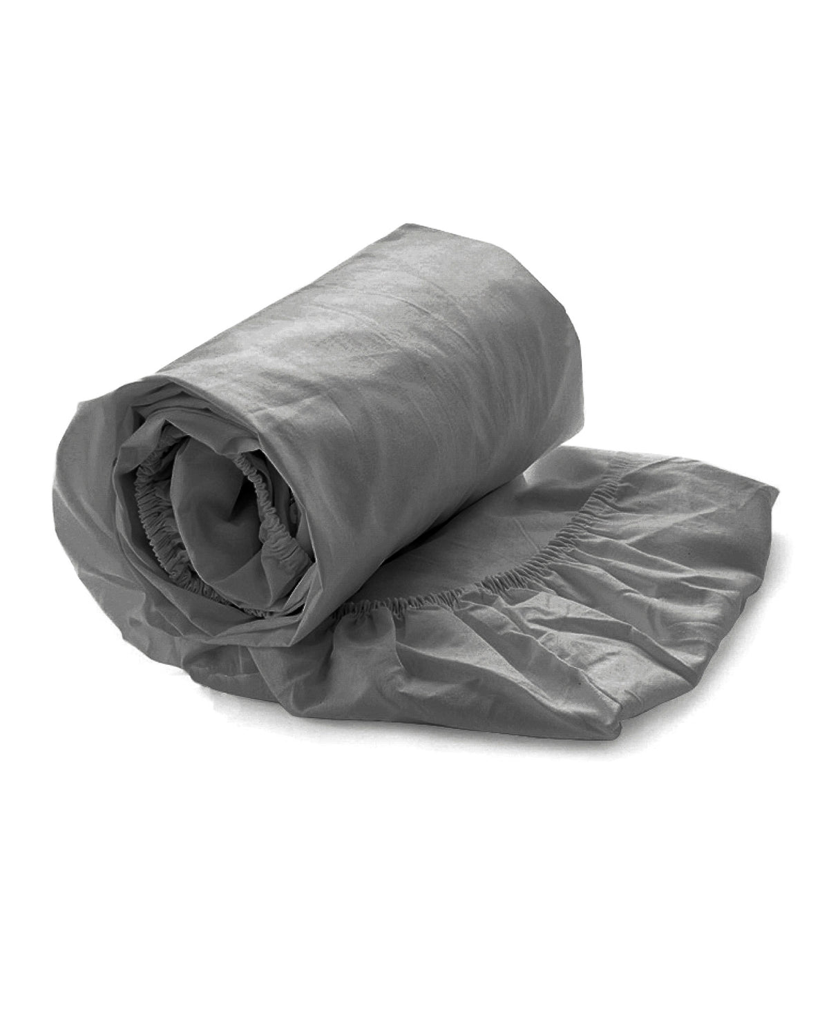 Yellow hoeslaken Percale Steel Grey katoen percale