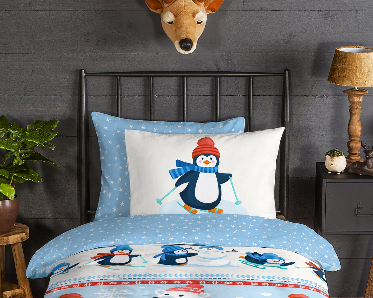 Good Morning Bettbezug Flanell Pinguine Multi