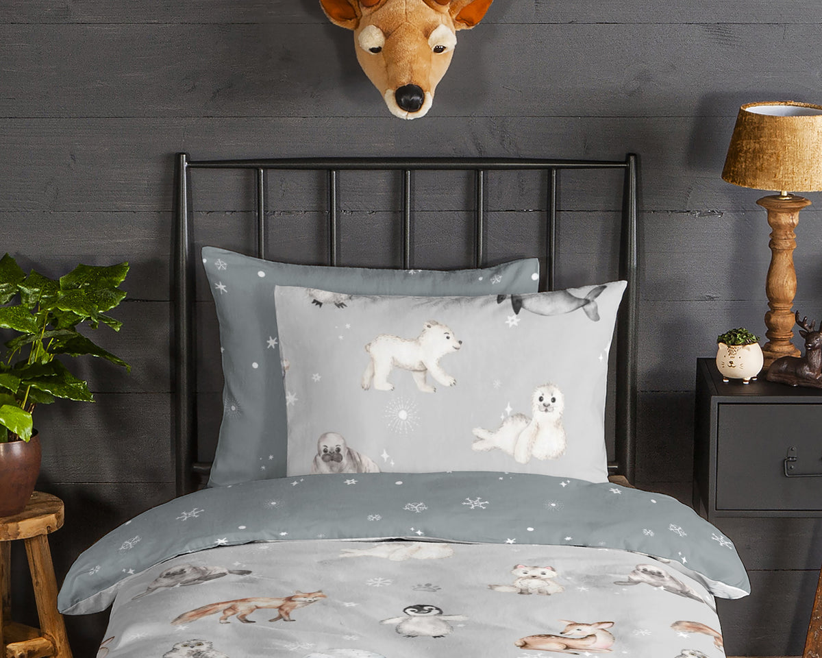 Good Morning Housse de Couette Flanelle Cira Gris