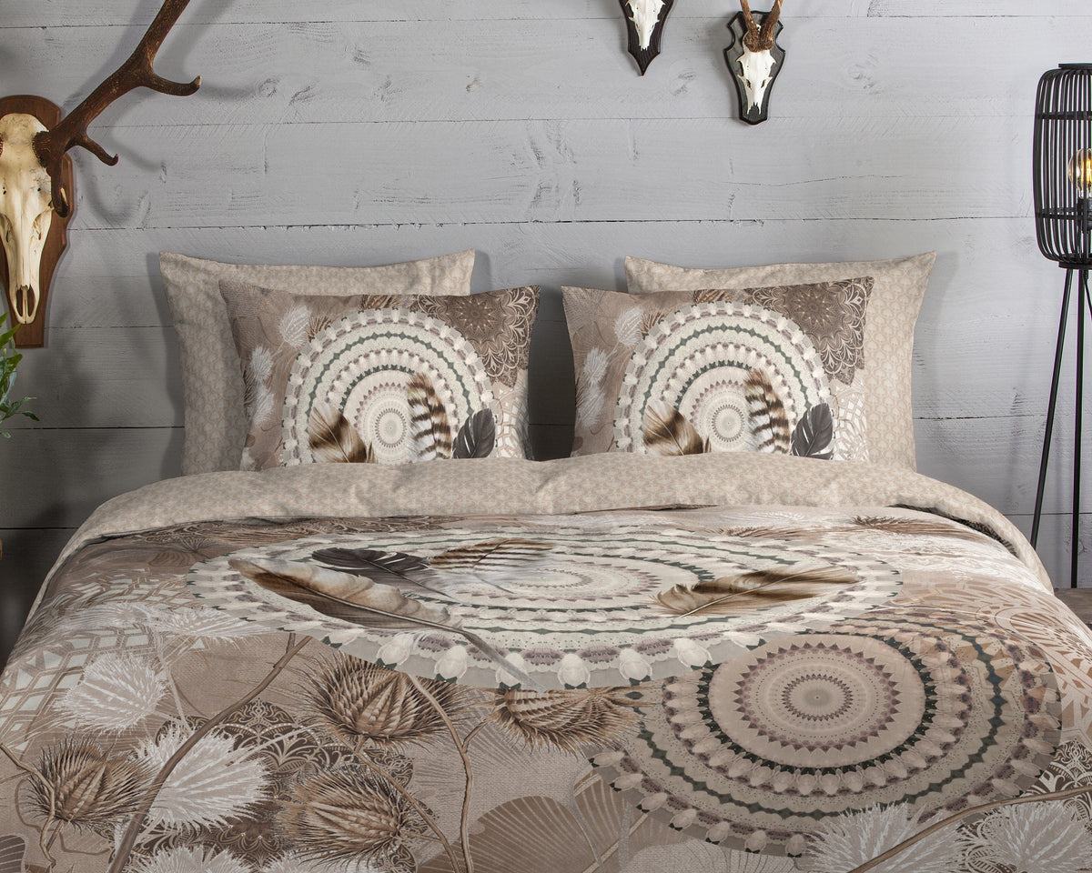 HIP dekbedovertrek flanel Ringhda, taupe