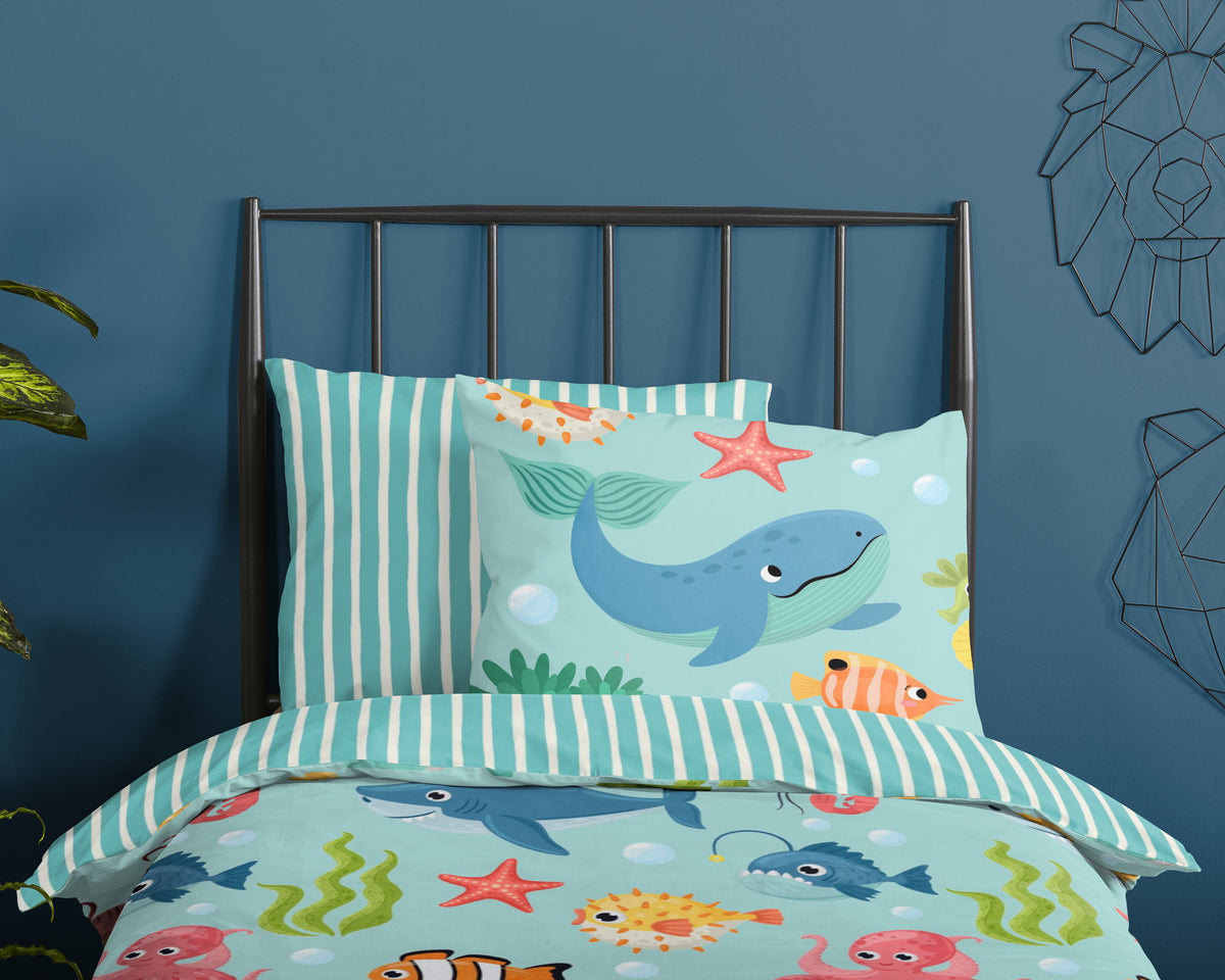 Good Morning Bettbezug Baumwolle Ocean Aqua