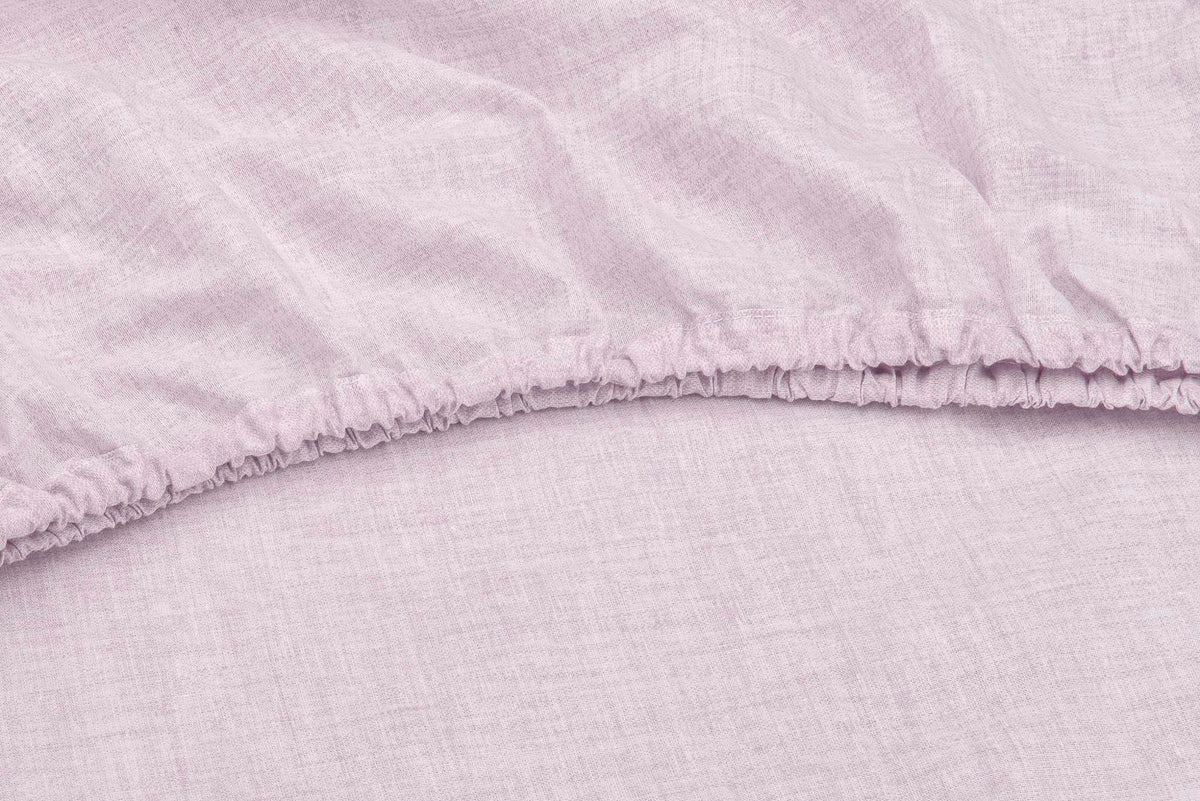 Zo Home hoeslaken Lino Grey Lilac katoen