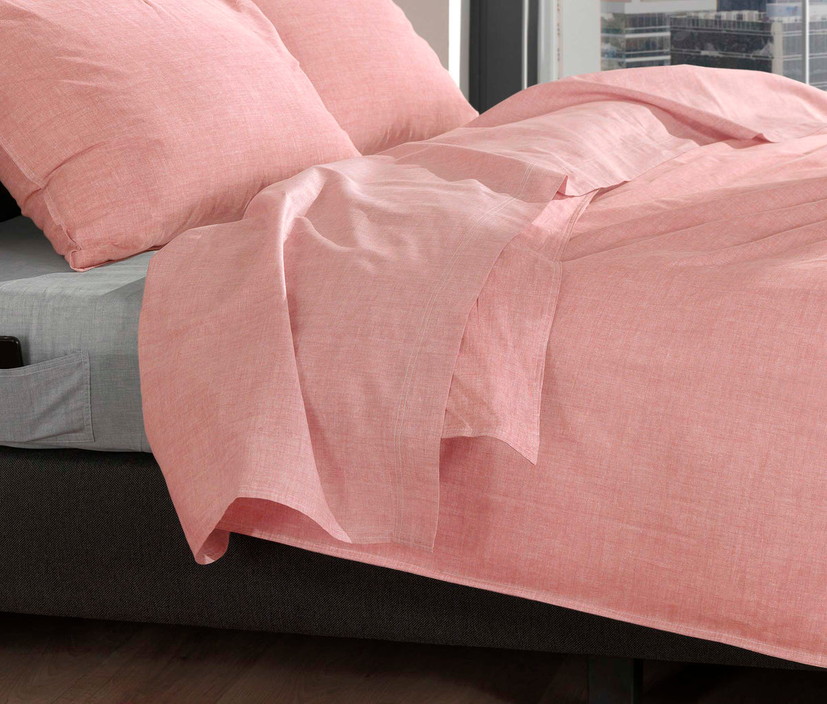 Zo Home laken Lino Shell Red katoen