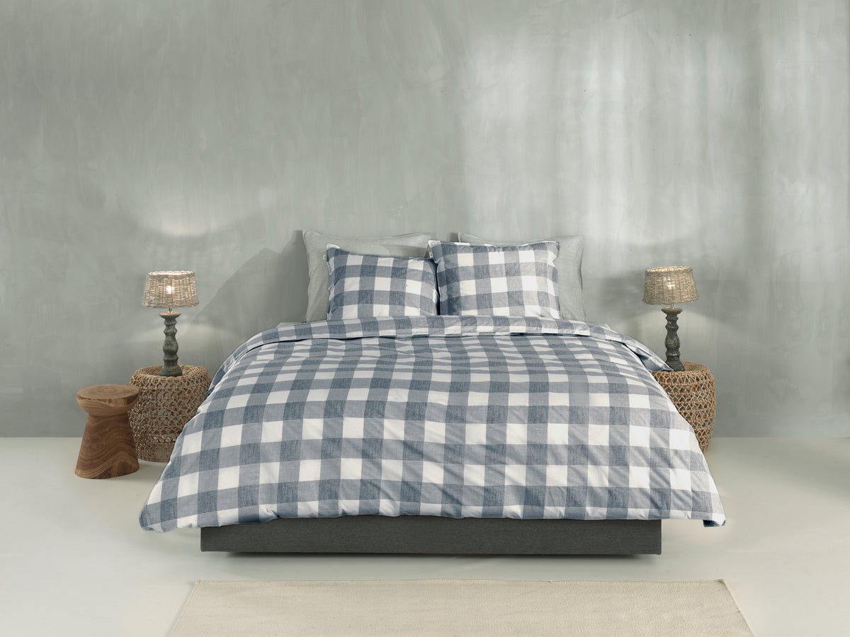 Zo Home dekbedovertrek Quattro Di Lino Denim katoen