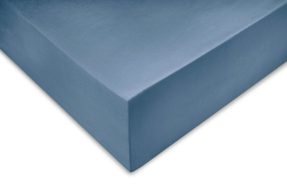 Zo Home hoeslaken Satinado Riviera Blue satijn