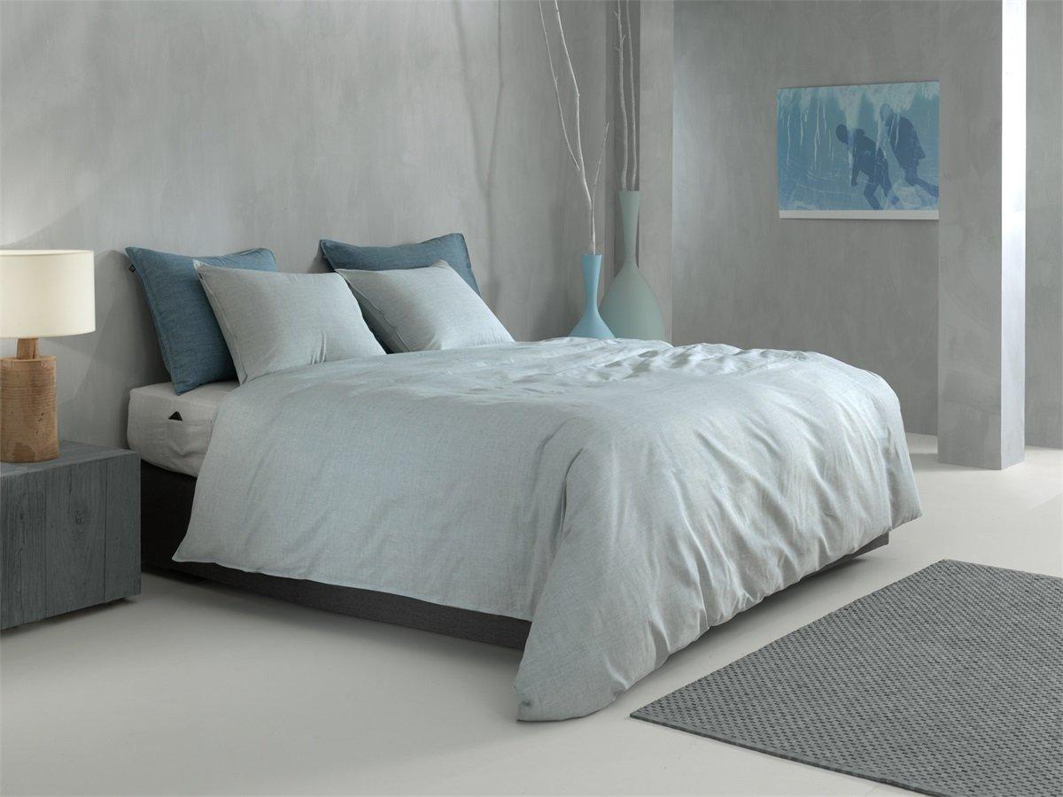 Zo Home dekbedovertrek Lino mint Green katoen