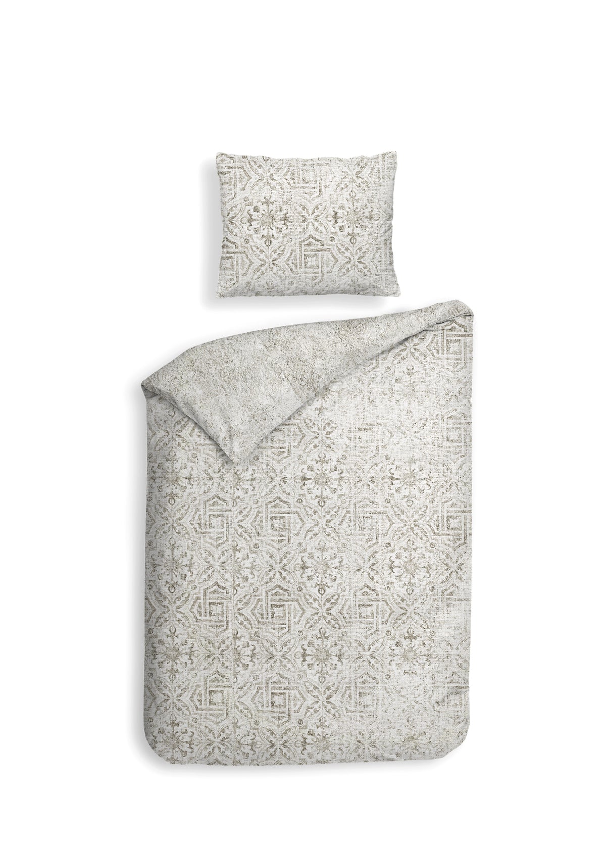 Heckettlane dekbedovertrek Emeralda Beige katoen-satijn