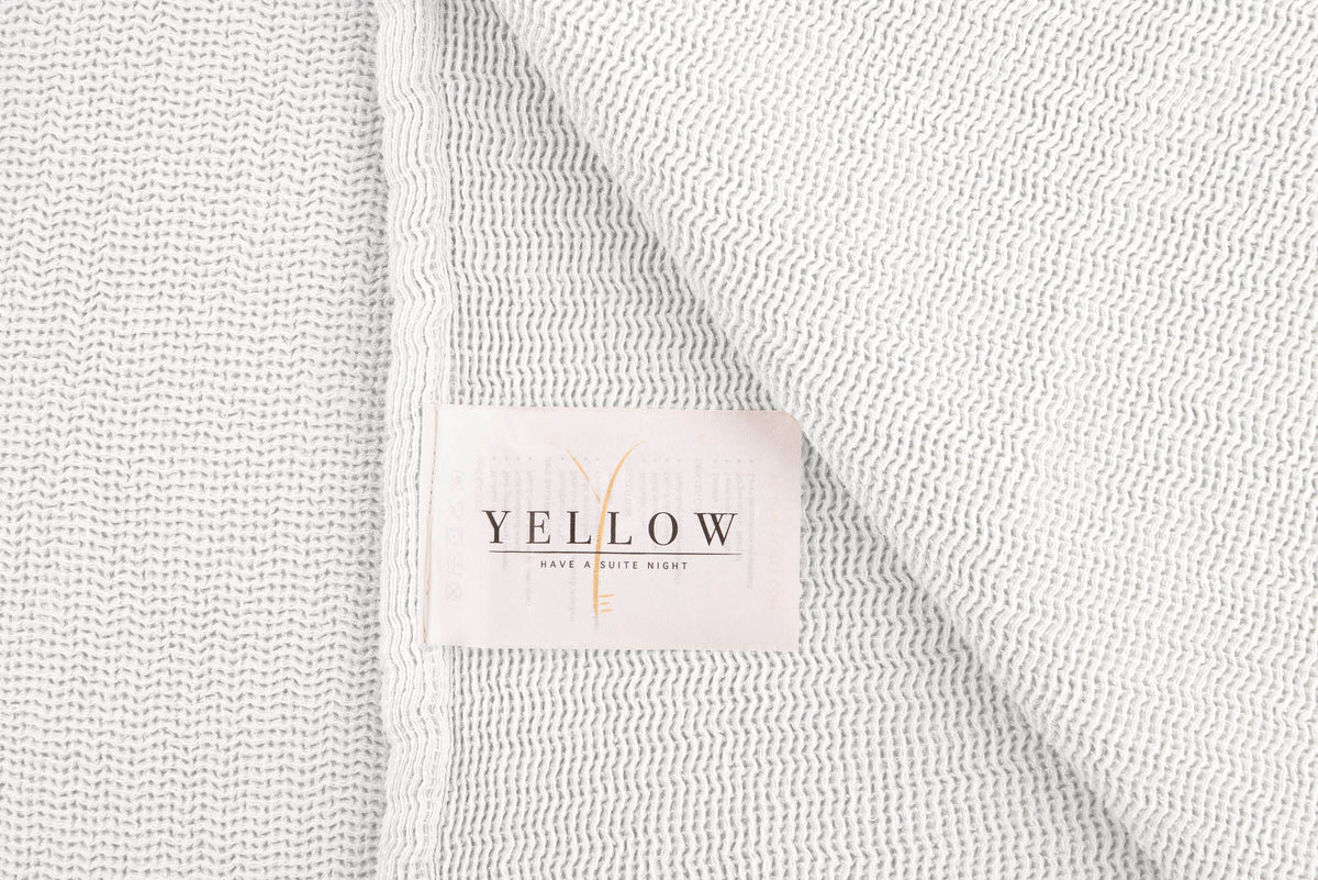 Yellow plaid ICA Bright White katoen