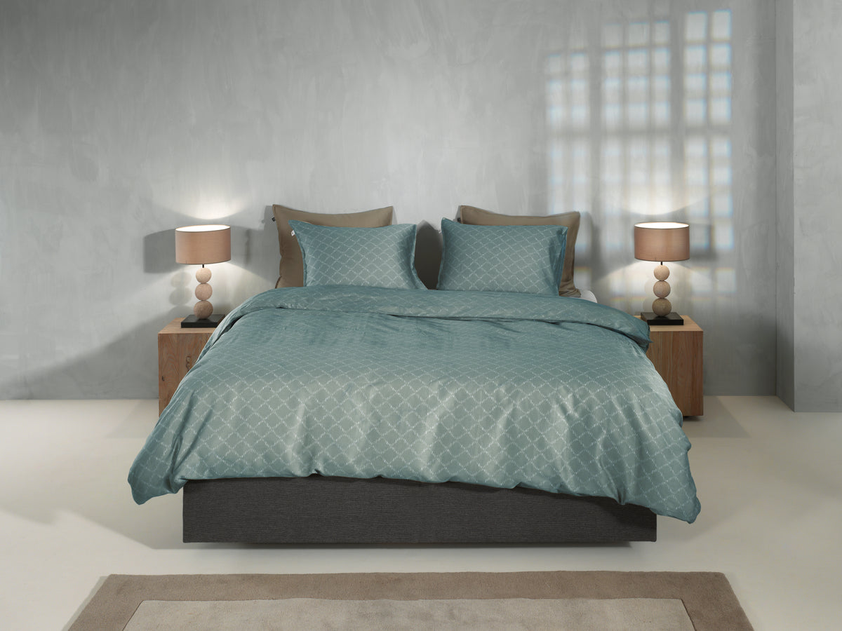 Zo Home dekbedovertrek Linea di Satinado Drizzle Green katoen-satijn