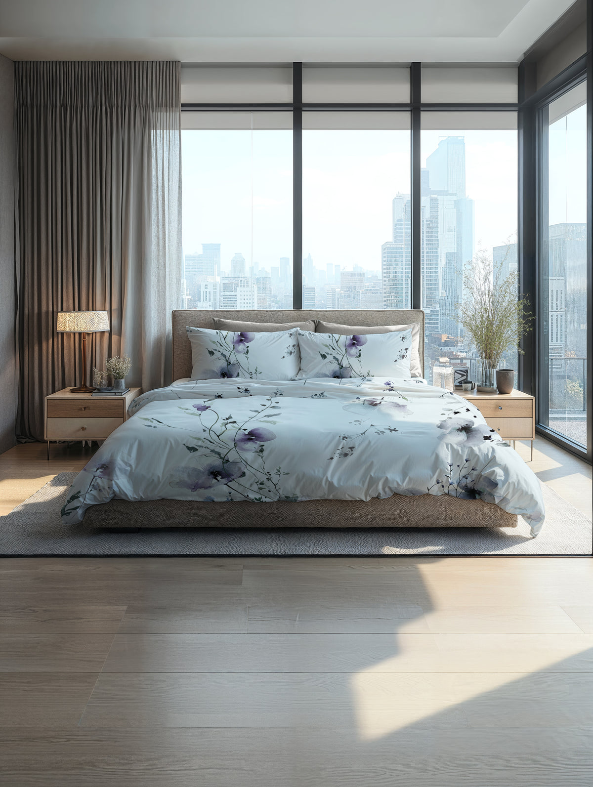 Heckettlane dekbedovertrek Avalia White katoen-satijn