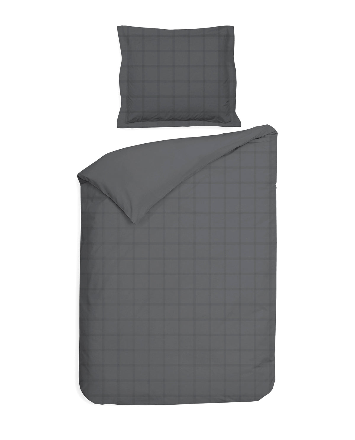Heckettlane dekbedovertrek Diamante Classic Anthracite katoen-satijn