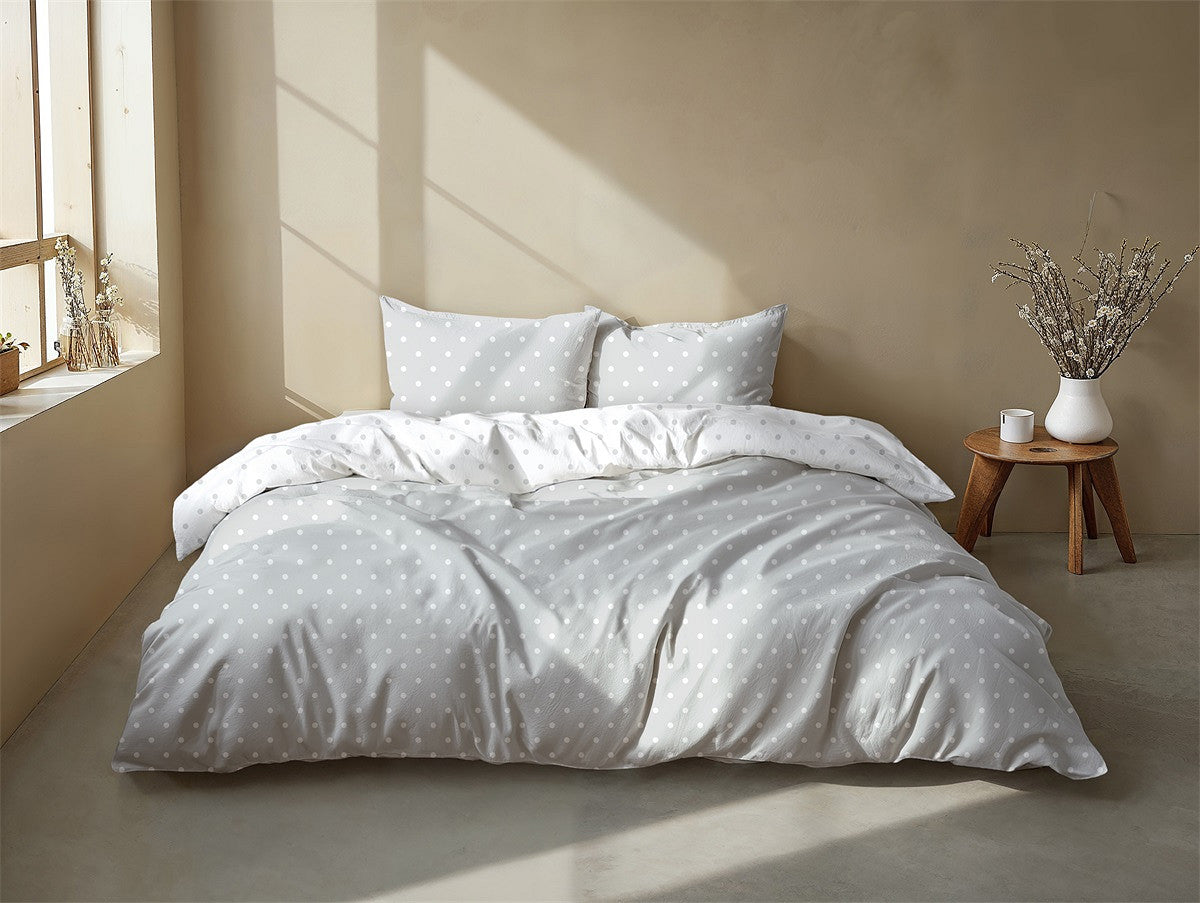 Zo Home dekbedovertrek katoen Punta di Cotone Stoney Grey