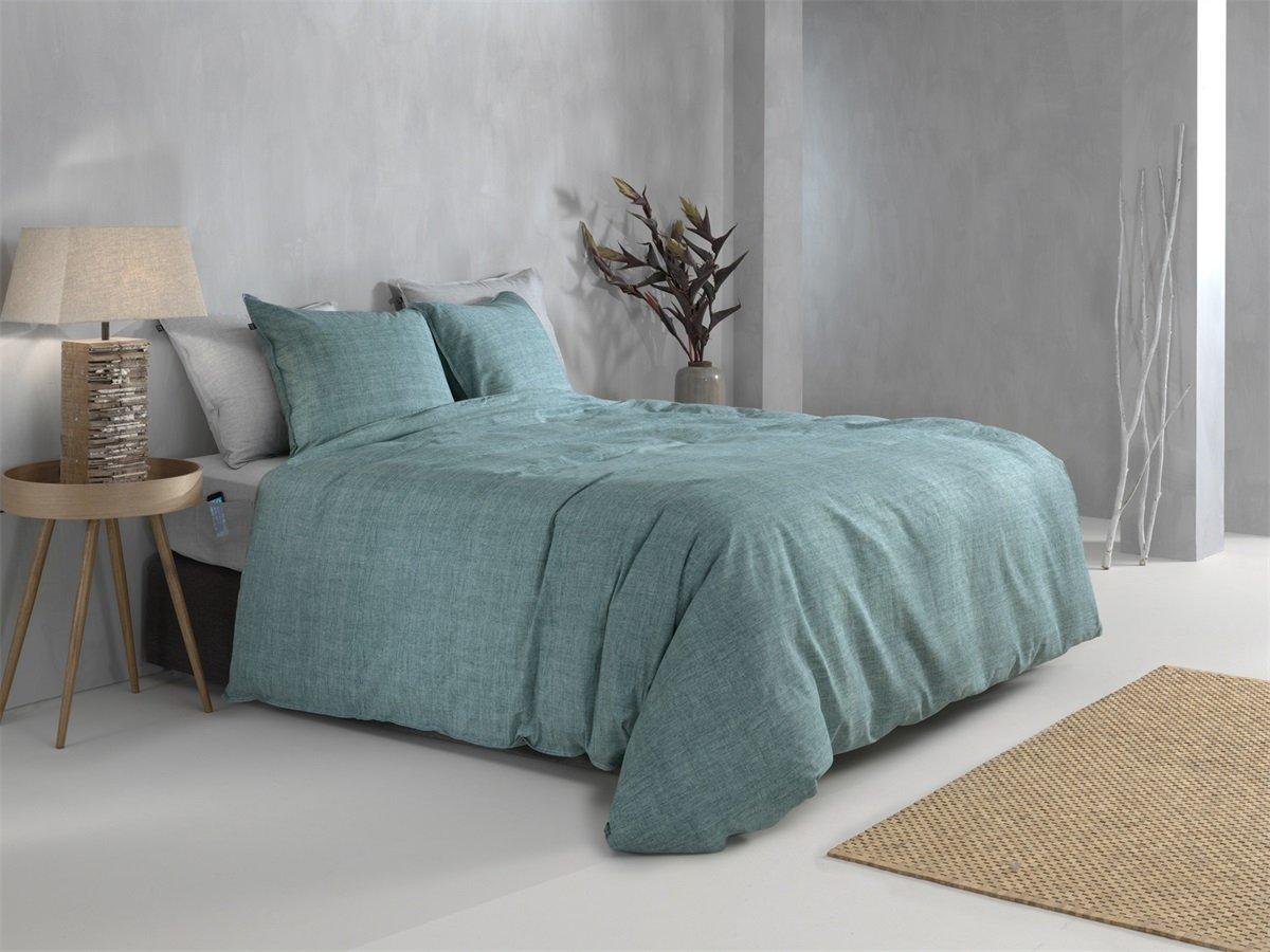 Zo Home dekbedovertrek Lino Emerald Green katoen