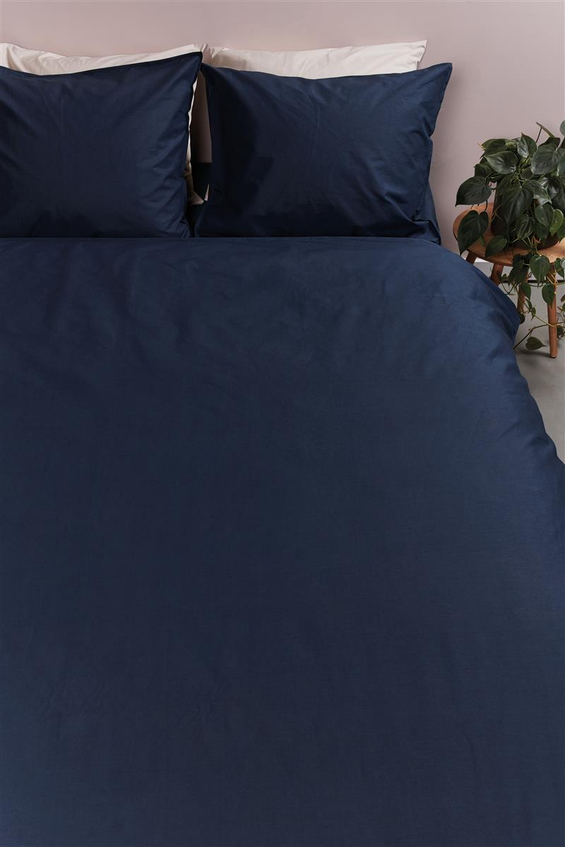 Ambiante dekbedovertrek katoen Cotton uni, Donker blauw