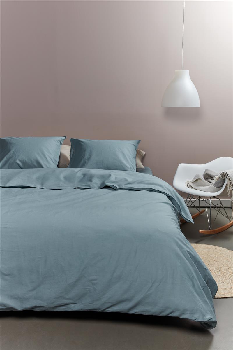 Ambiante dekbedovertrek katoen Cotton uni, blauw