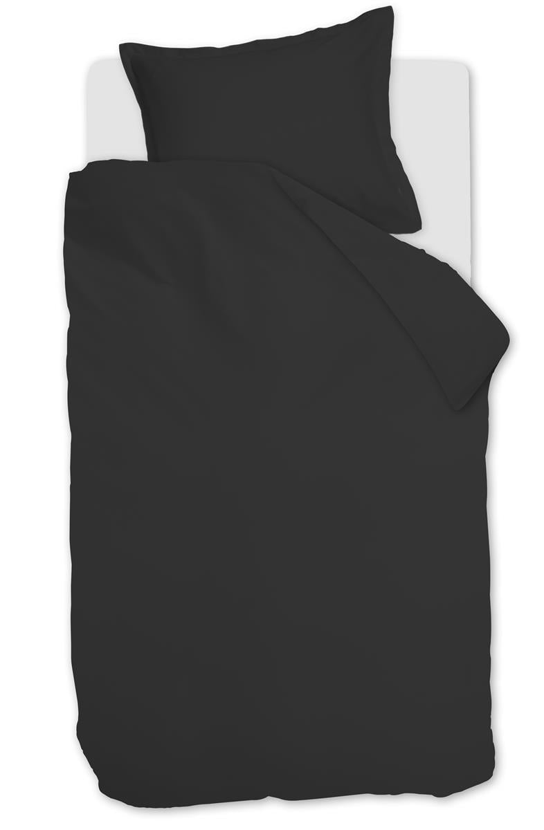 Ambiante dekbedovertrek katoensatijn satin uni, zwart