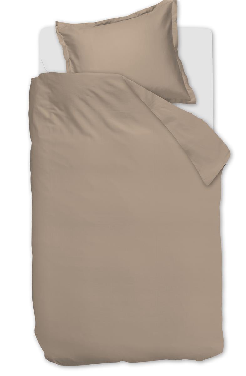 Ambiante dekbedovertrek katoensatijn satin uni, taupe