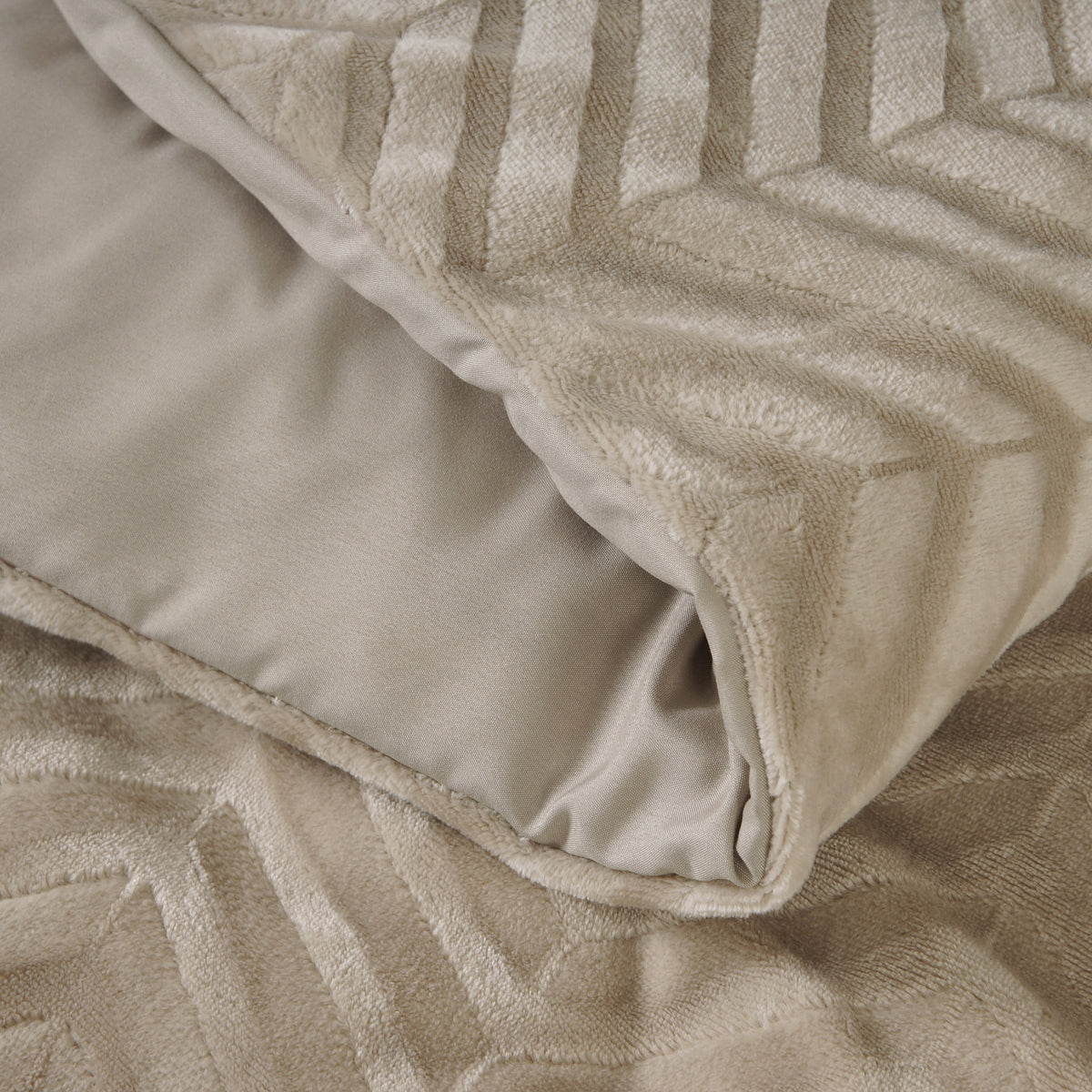 Sleeptime Dekbedovertrek Chevron Teddy Taupe