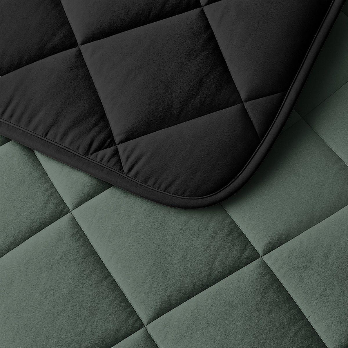 Sleeptime lazy dekbed Uni Groen/Zwart