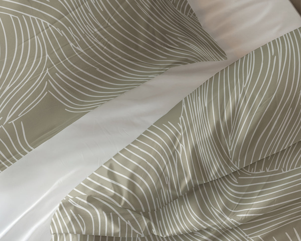 Sleeptime Dekbedovertrek Katoen Ripple Taupe
