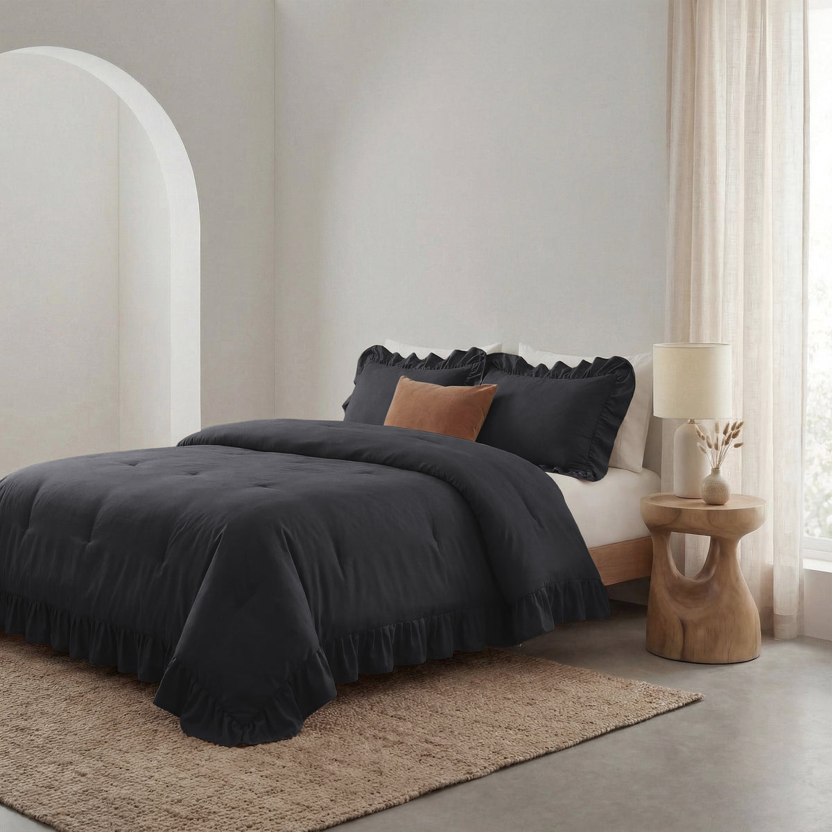 Sleeptime lazy dekbed Ruffles Antraciet