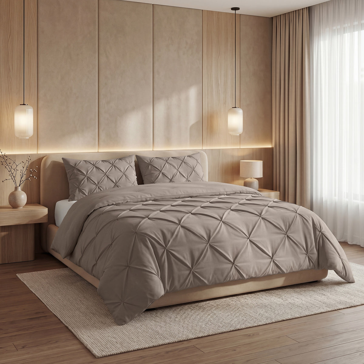 Sleeptime lazy dekbed Pintuck Taupe