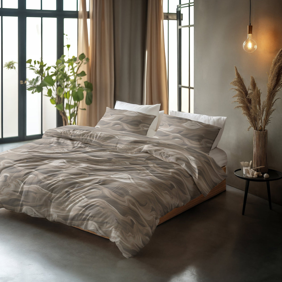 Sleeptime Dekbedovertrek Katoen Whirl Taupe