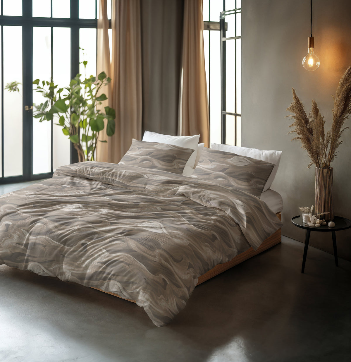Sleeptime Dekbedovertrek Katoen Whirl Taupe