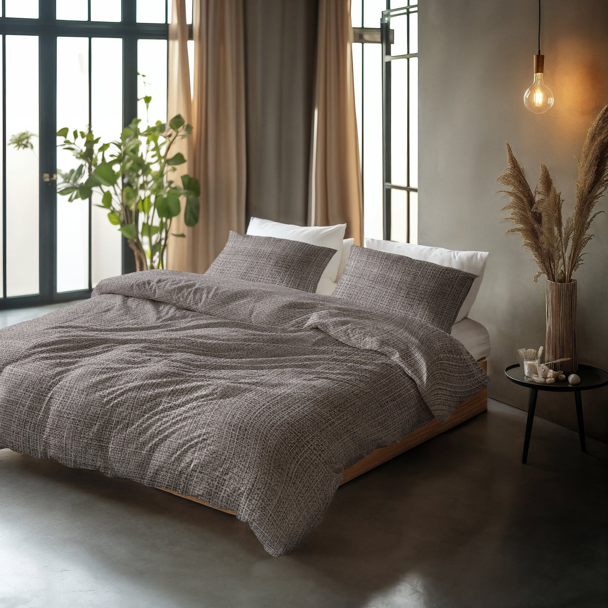 Sleeptime Dekbedovertrek Katoen Vintage Bruin/Taupe
