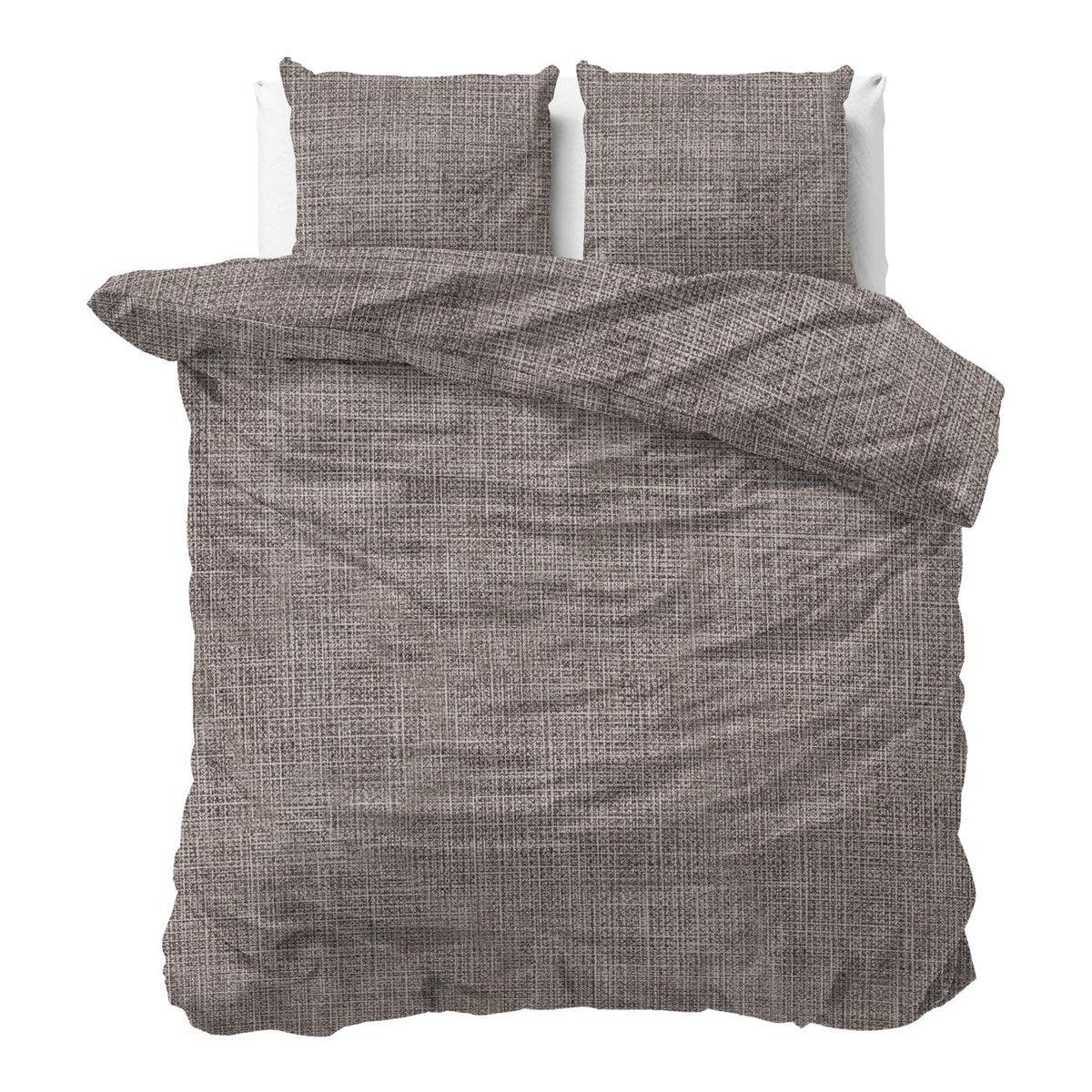 Sleeptime Dekbedovertrek Katoen Vintage Bruin/Taupe