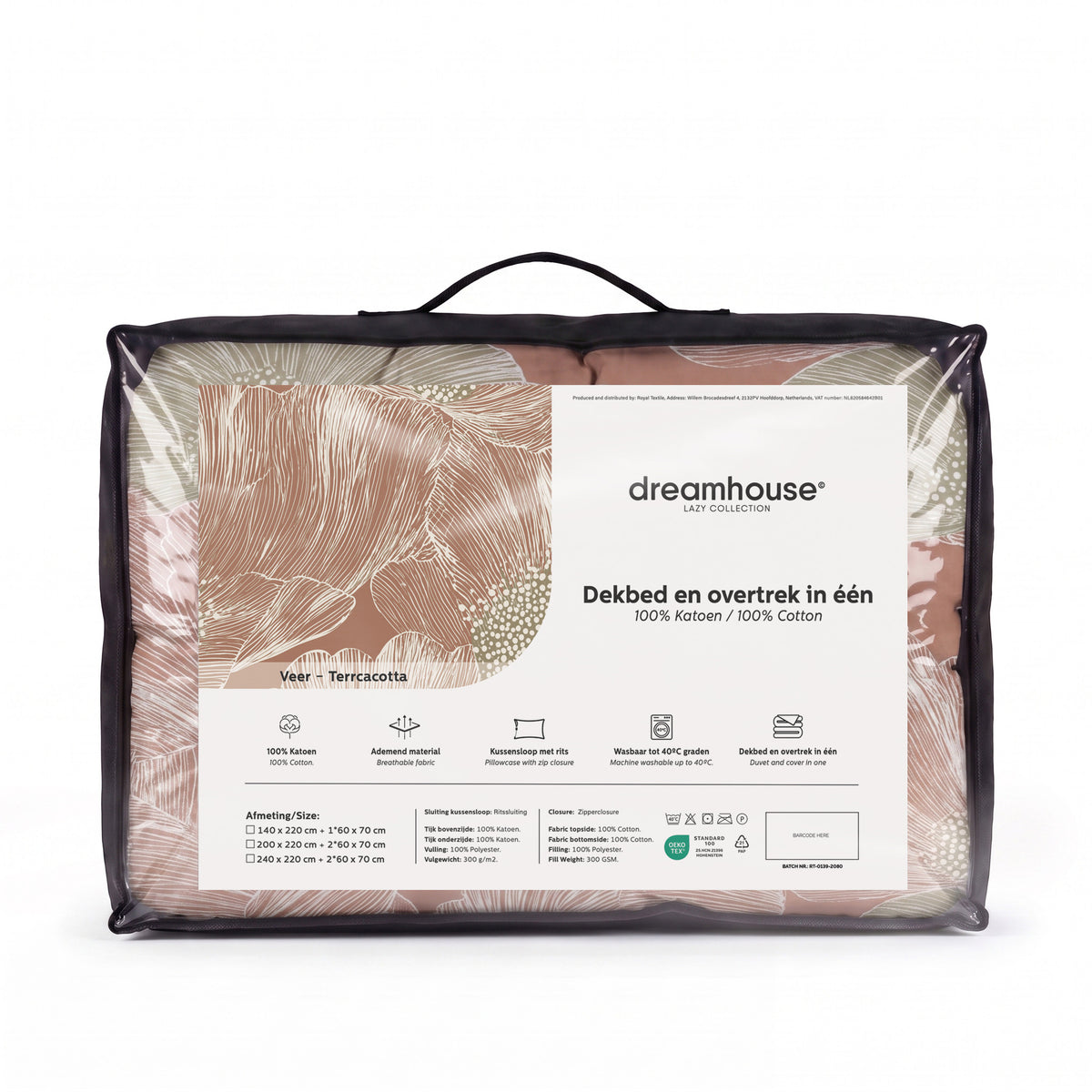 Dreamhouse lazy dekbed Veer Terracotta
