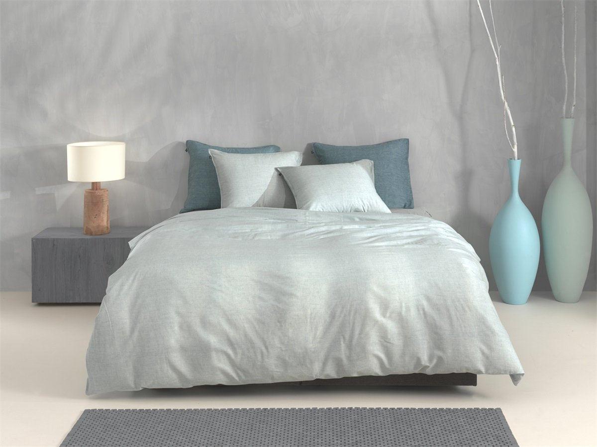 Zo Home dekbedovertrek Lino mint Green katoen