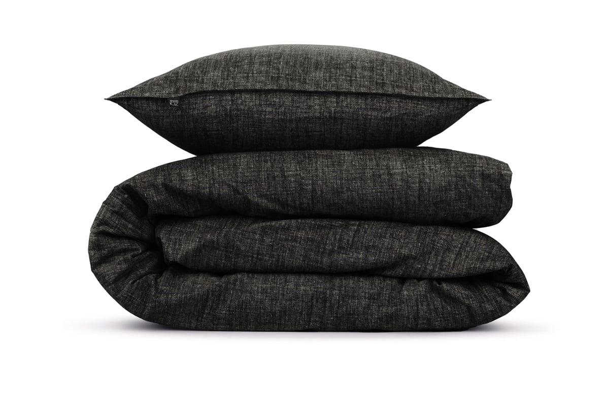 Zo Home dekbedovertrek Lino Midnight Black katoen