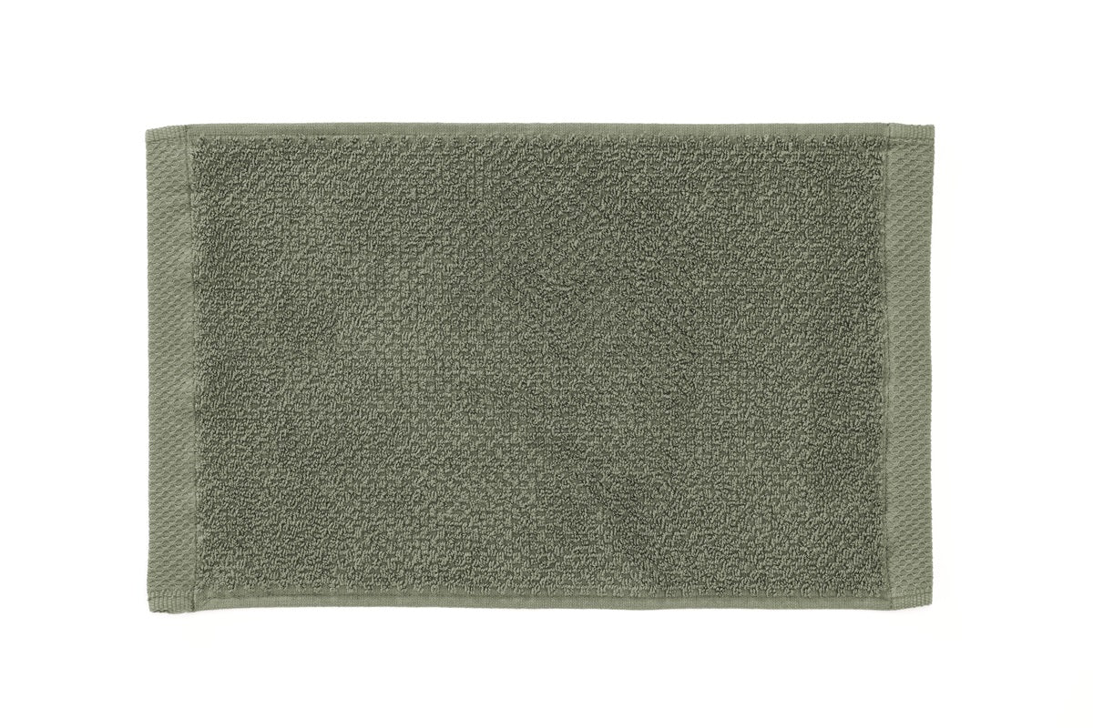 Heckettlane Badtextiel Grant Army Green #afmeting_Gastendoekje (30 x 50 cm) - Set van 3