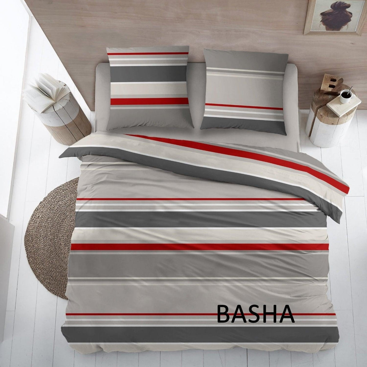 Sleepnight dekbedovertrek katoen Basha rood
