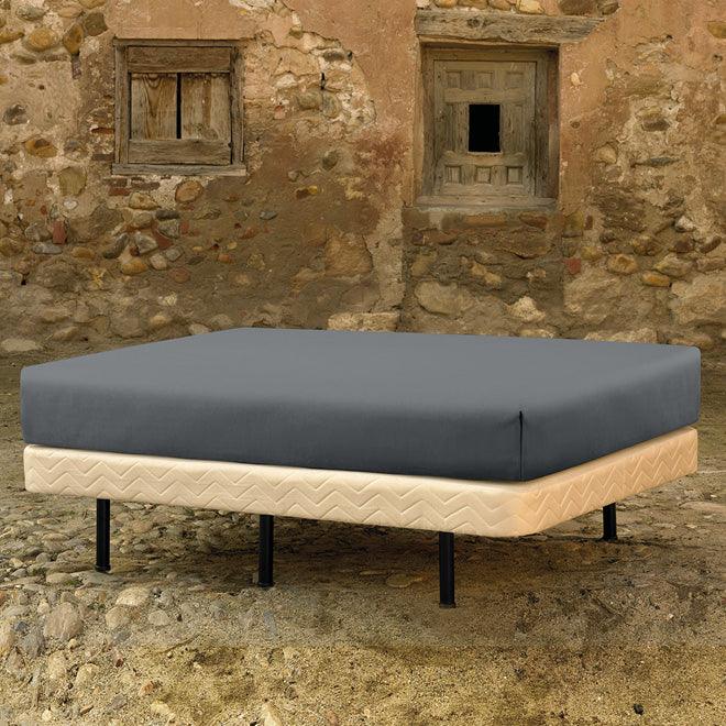 Cascina Colorini hoeslaken hoek 45cm percale, antraciet