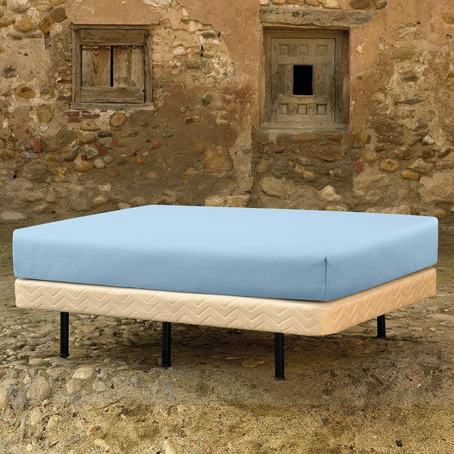 Cascina Colorini hoeslaken hoek 45cm percale, bleu