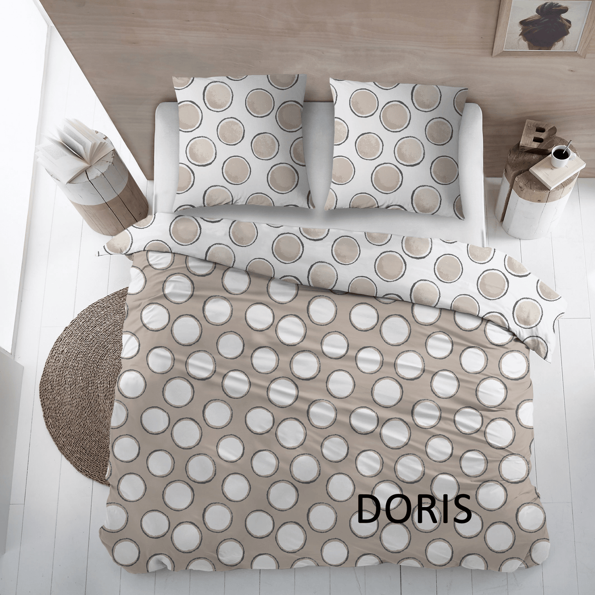 Sleepnight Lakenset flanel Doris taupe