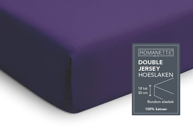 Romanette hoeslaken double jersey Purper #kleur_purper